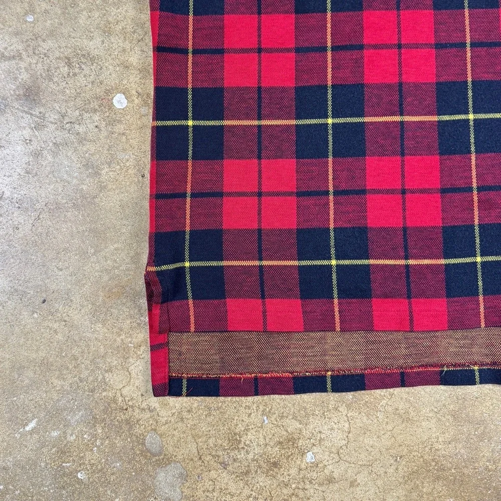 Vintage Ralph Lauren Plaid Polo Men's‎ L Red Black Chambray Crest Made in USA